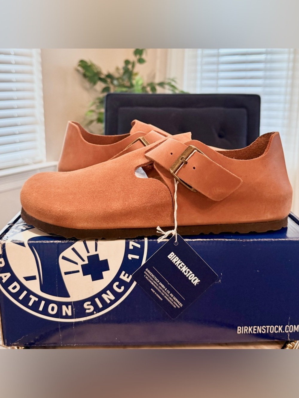 Birkenstock UNISEX London BS Pecan Leather/Suede | EU42 (US 11 Women) NWB